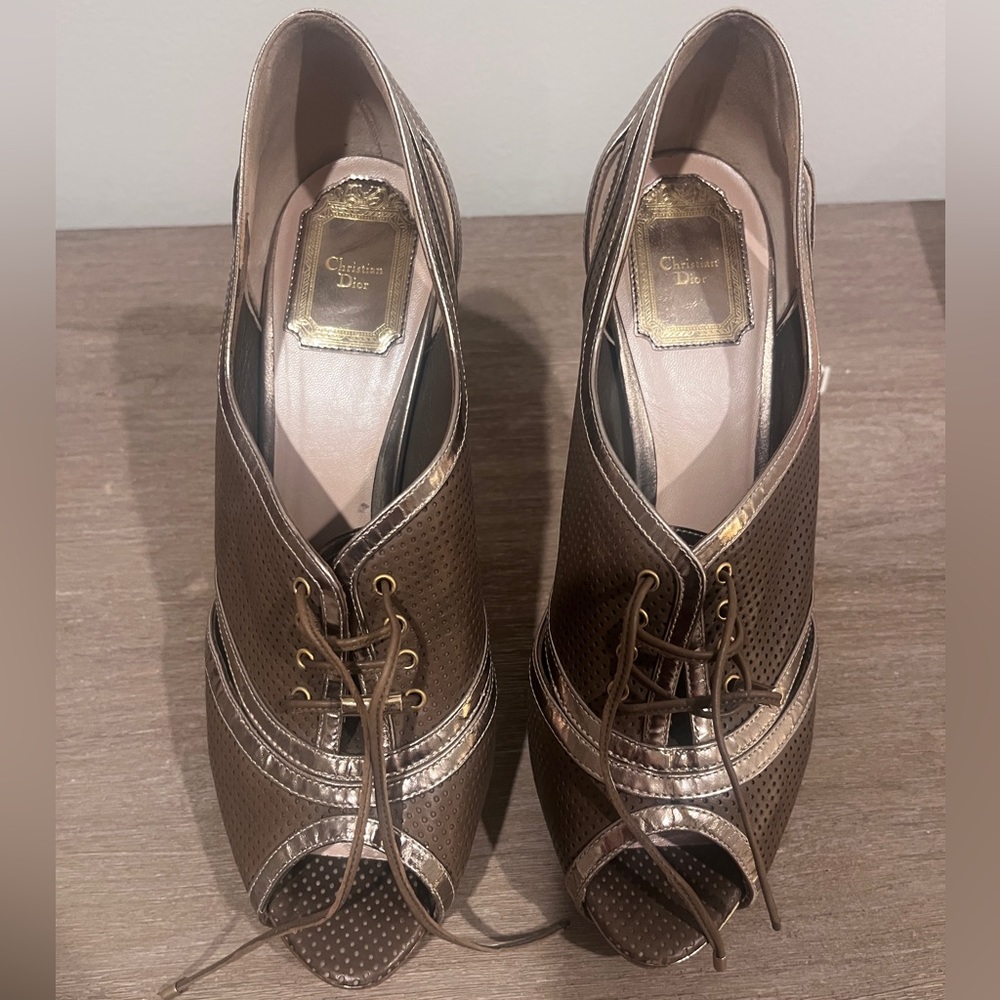 Dior Olive Green Saddle Pumps